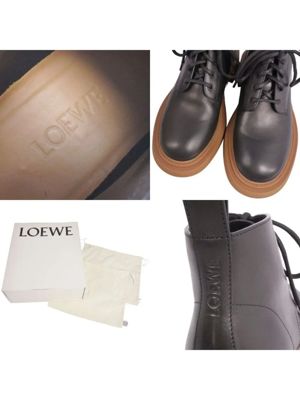 Loewe Boots Lace Up Ankle Leather Shoes
